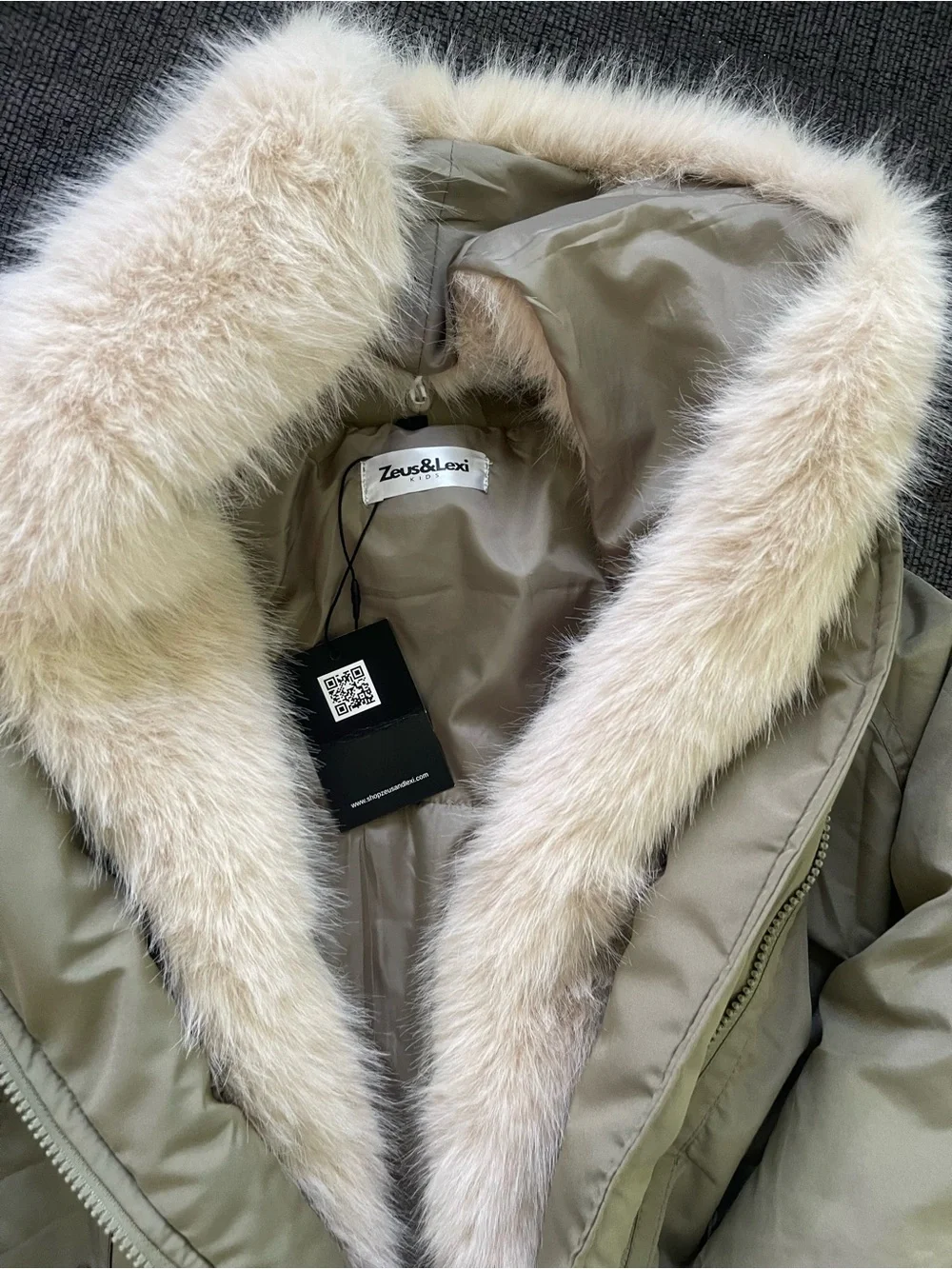 Faux Fur Lined Olive Green Jacket